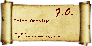 Frits Orsolya névjegykártya